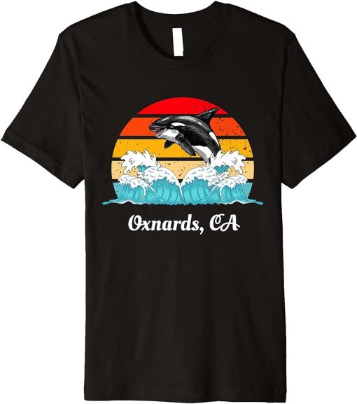 Vintage Oxnards CA Distressed Orca Killer Whale Art Premium T-Shirt