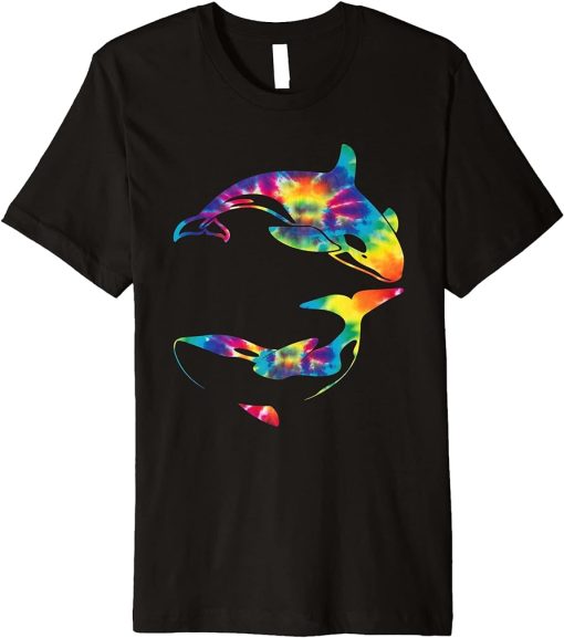 Orca Whale Tie Dye Funny Orca Wave Lover Premium T-Shirt