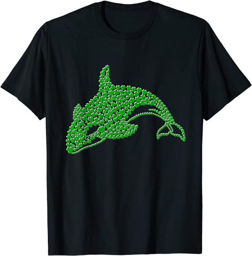 Funny Killer Whale Orca Fish Green Clover St. Patrick"s Day T-Shirt