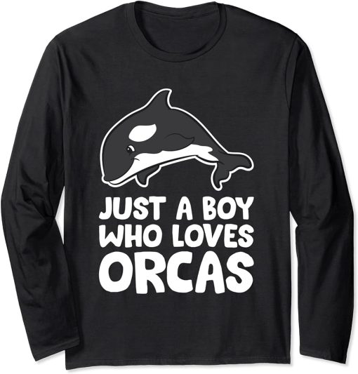 Just a Boy Who Loves Orcas Long Sleeve T-Shirt